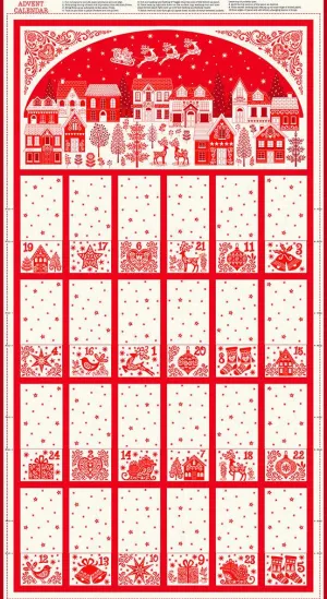Makower Fabric | Scandi 23 | Folding Advent Panel