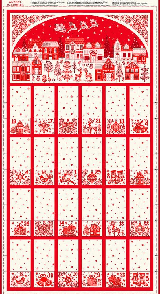 Makower Fabric | Scandi 23 | Folding Advent Panel