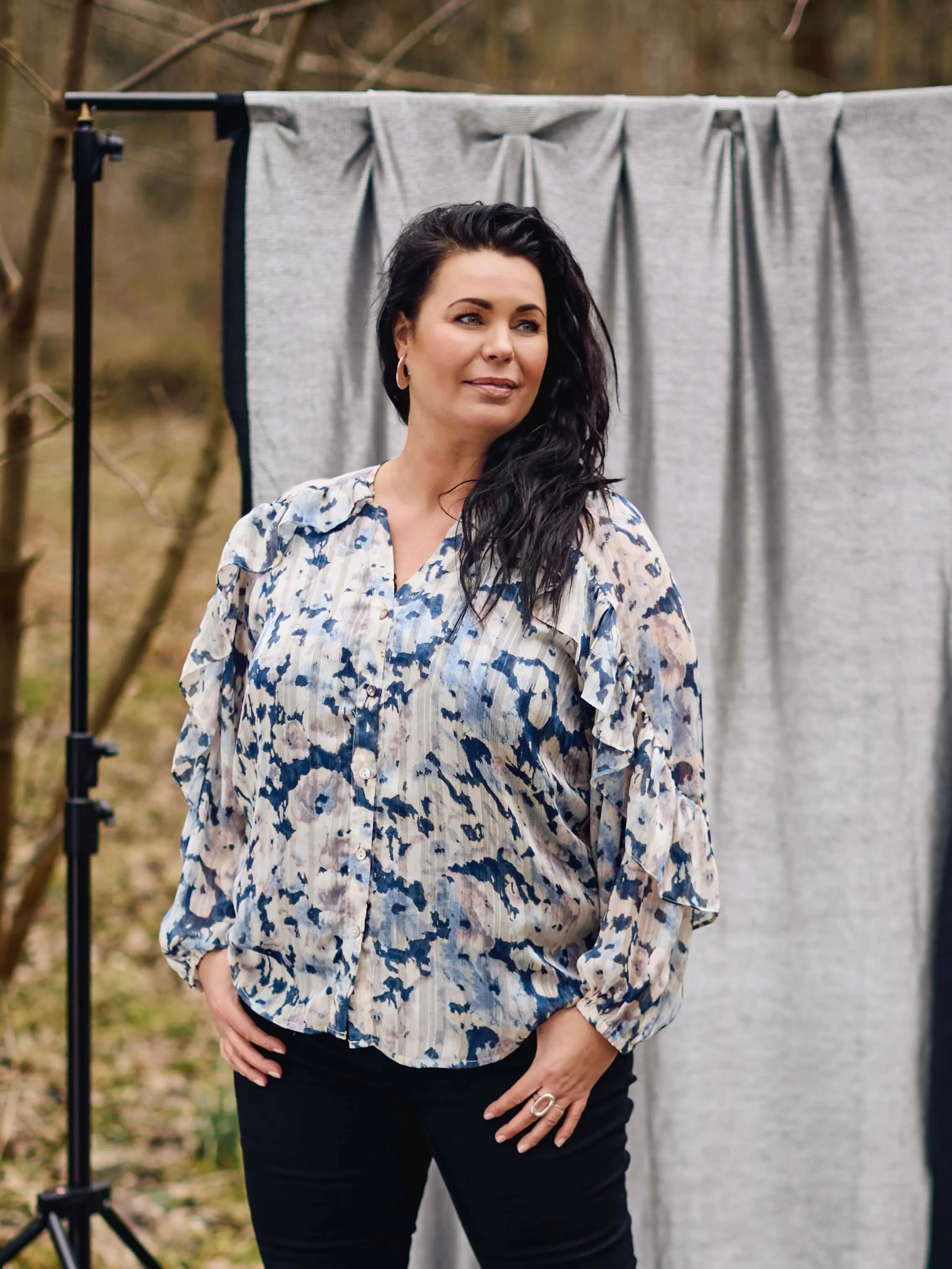 MARGO BLOUSE - Blue mix