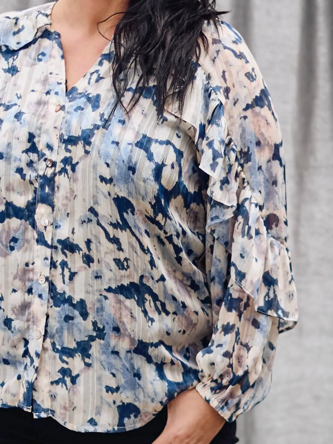MARGO BLOUSE - Blue mix