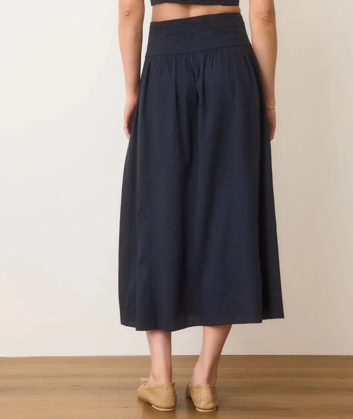 Marine Layer Jade Button Through Skirt