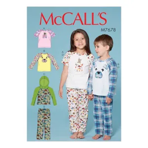 McCall's Pattern M7678 Children's/Boys'/Girls' Animal Themed Tops and Pants