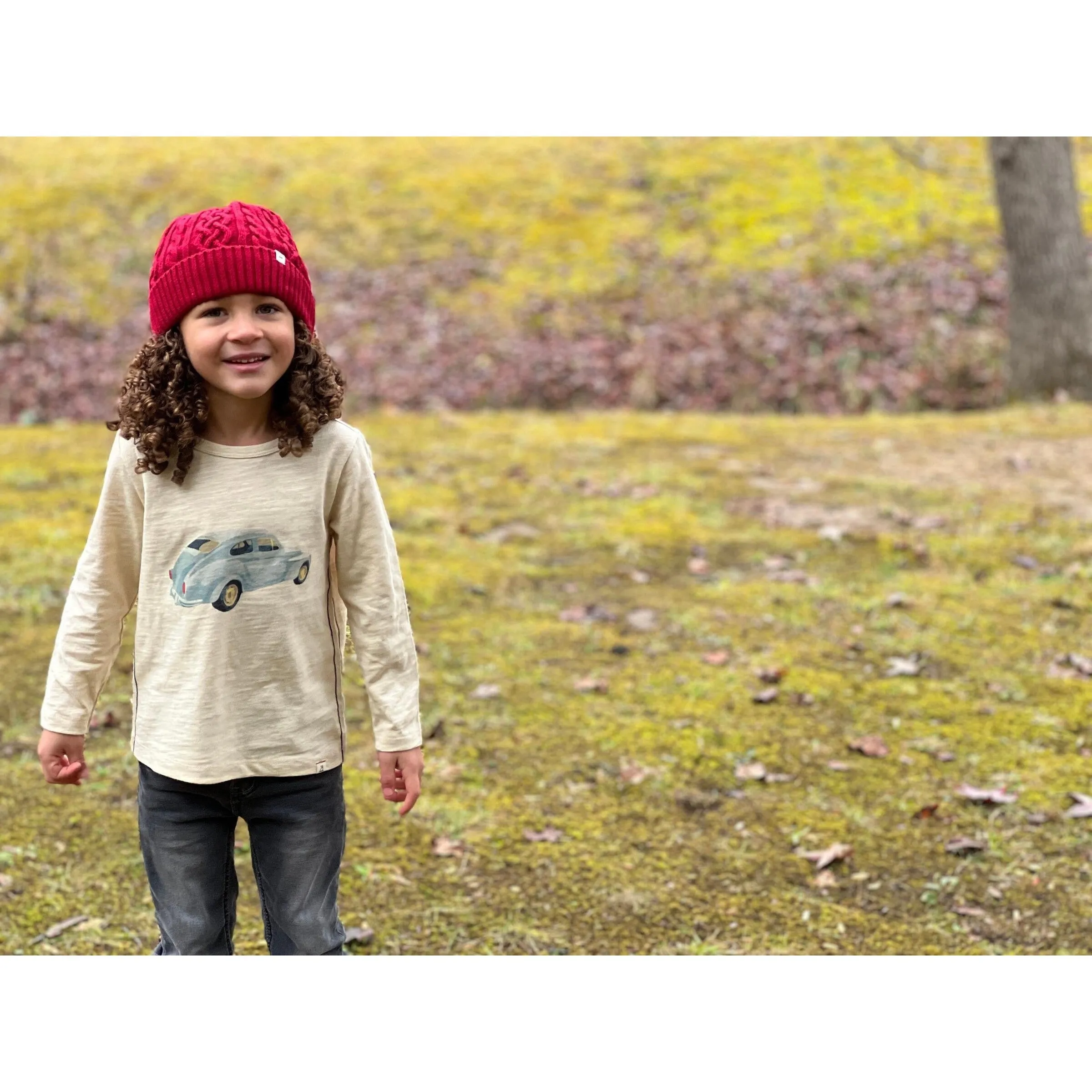 Me & Henry Beige Beetle Cherokee Raglan Printed Tee