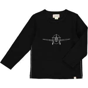 Me & Henry Black Plane Cherokee Raglan Printed Tee