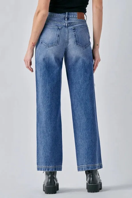 Medium Wash Distressed Classic Dad Jeans