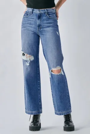 Medium Wash Distressed Classic Dad Jeans
