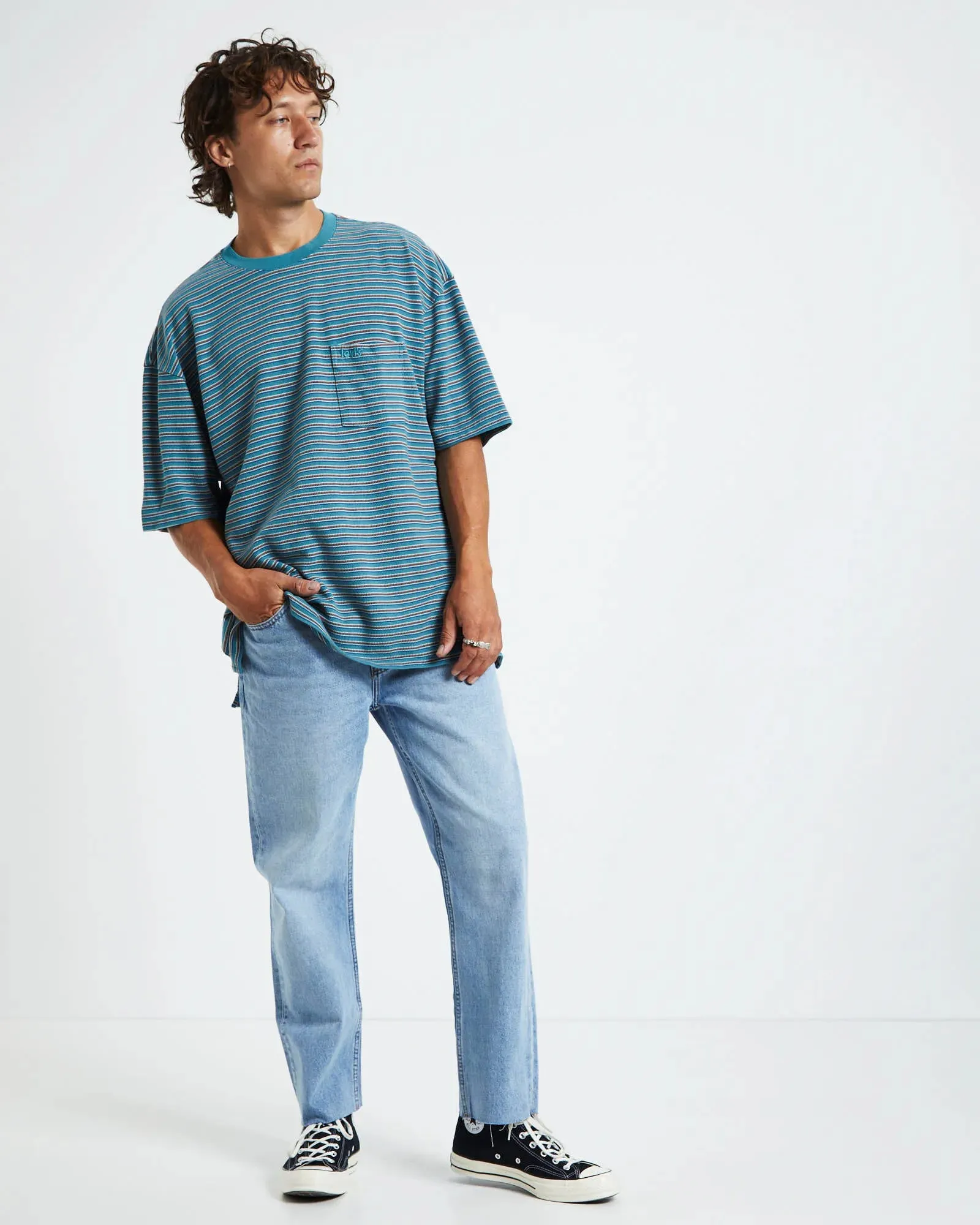 Mens Slouchy Pocket Tee Sediment Brittany Blue
