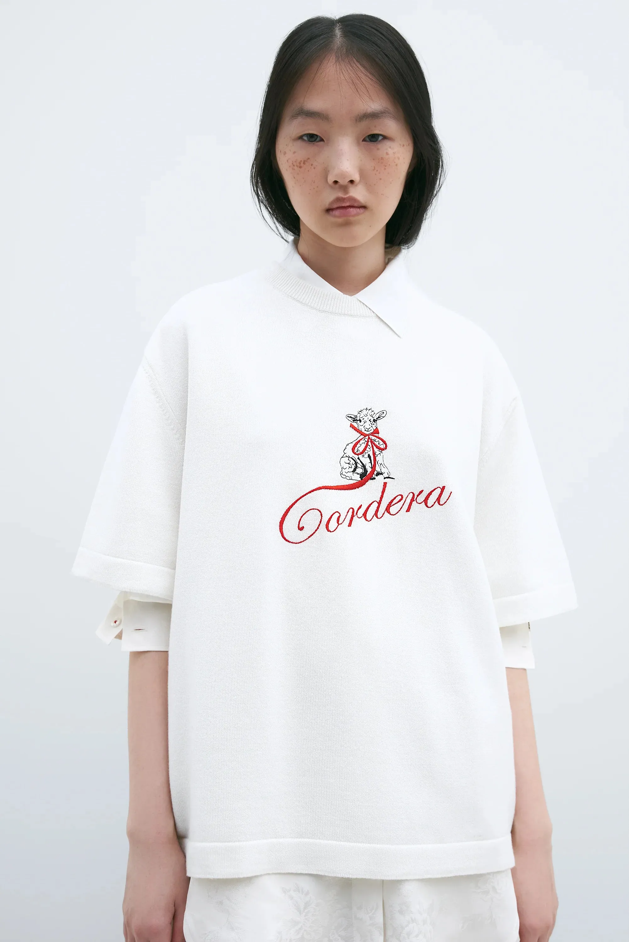 Merino Wool Embroidered Cordera T-Shirt
