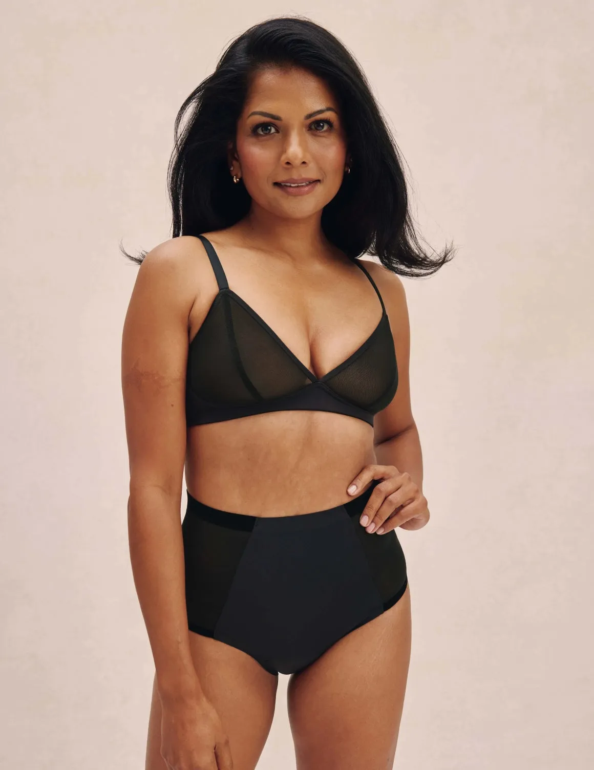 Mesh Deep V Bra