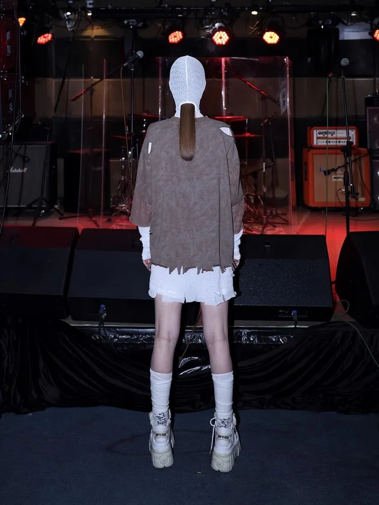 Mesh hooded slim shirt【s0000008697】