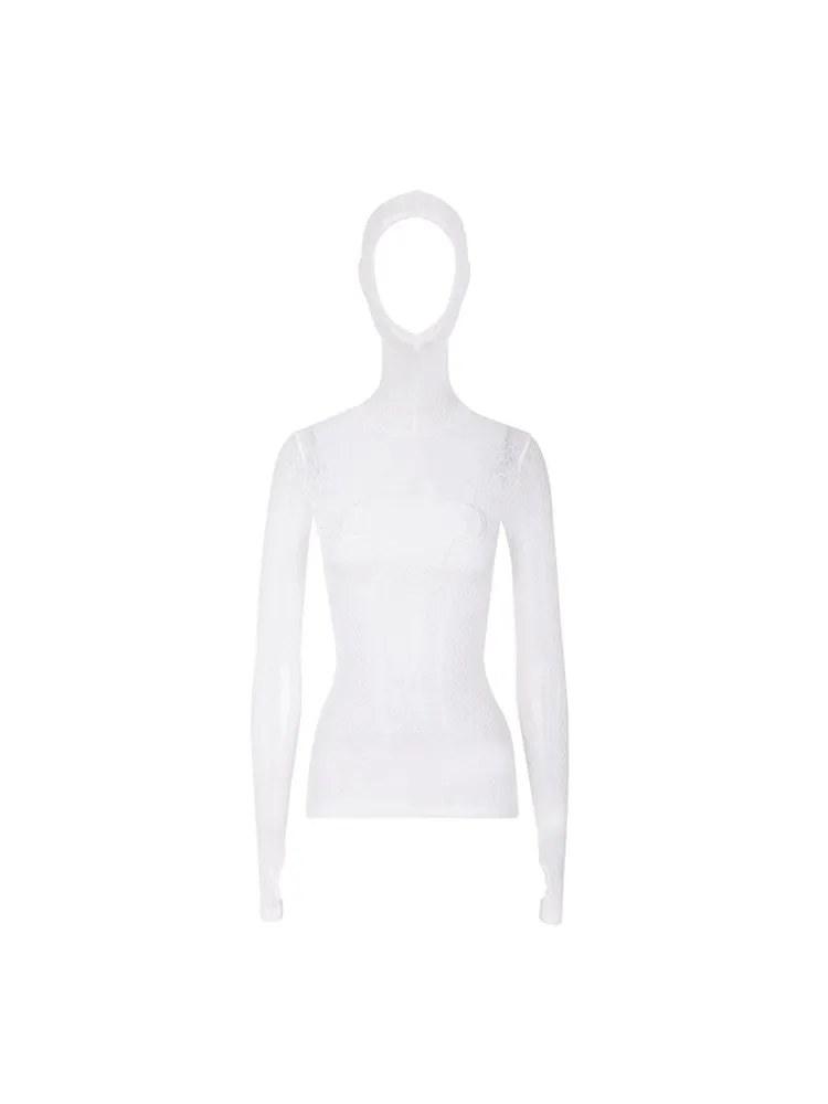 Mesh hooded slim shirt【s0000008697】
