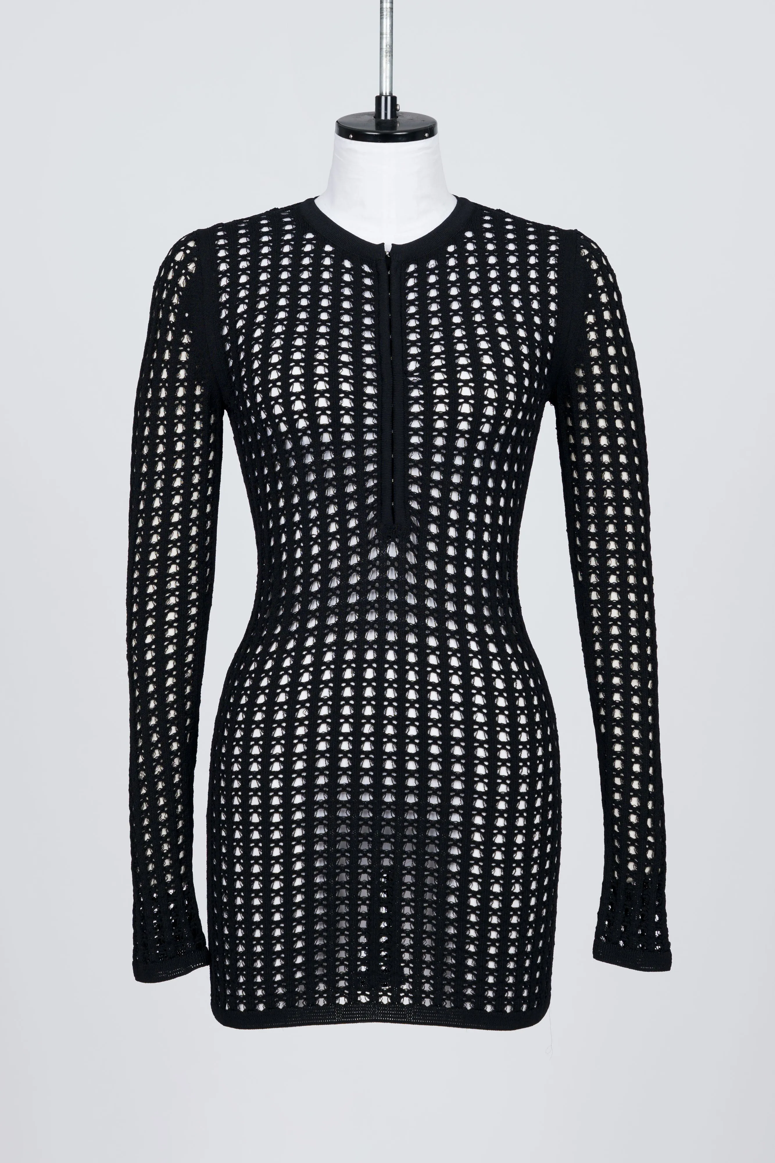 MESH KNIT LONG-SLEEVE TOP