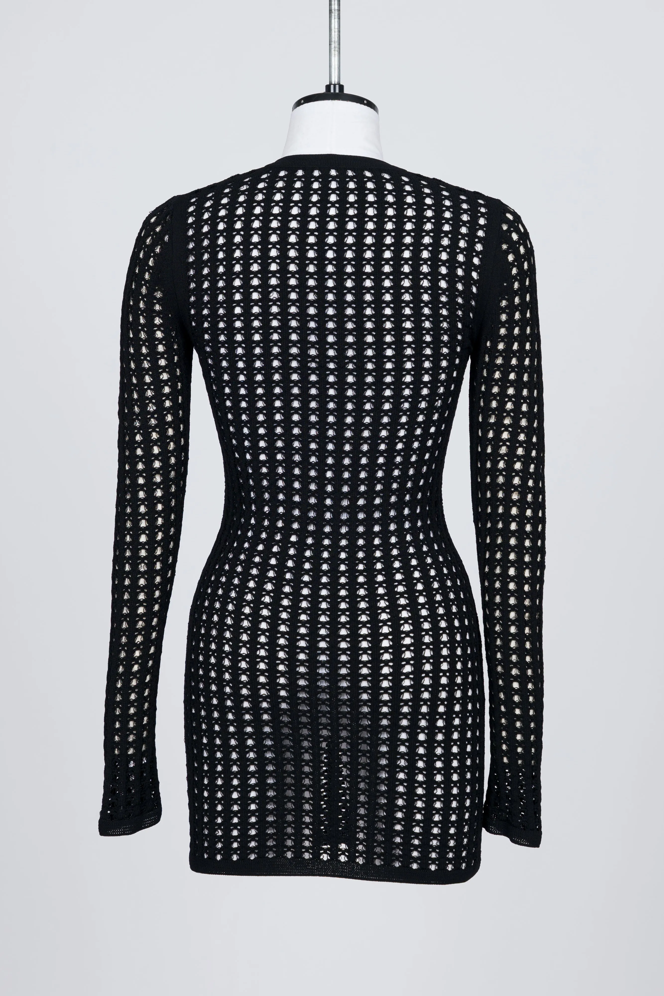 MESH KNIT LONG-SLEEVE TOP