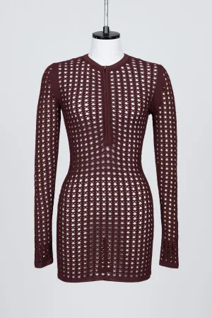 MESH KNIT LONG-SLEEVE TOP