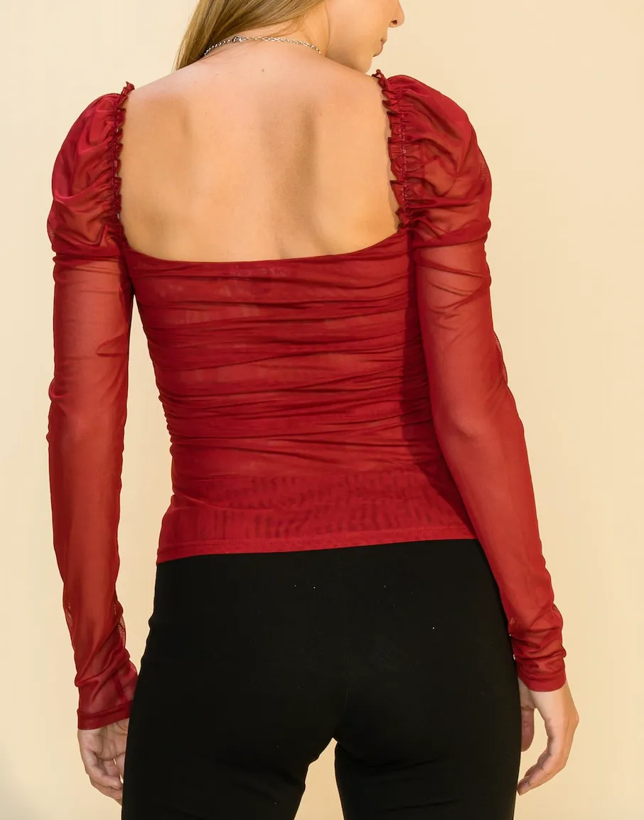 Mesh Long Sleeve Top