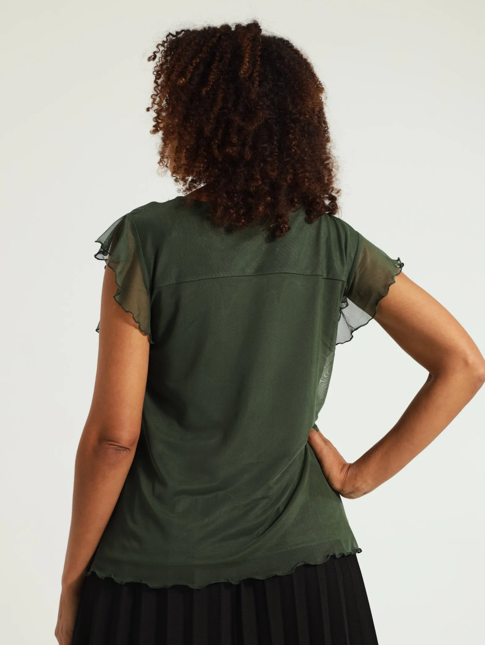 Mesh Top With Necklace - Fatigue