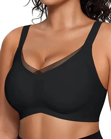 Mesh V-Neck Comfort Shaping Bra