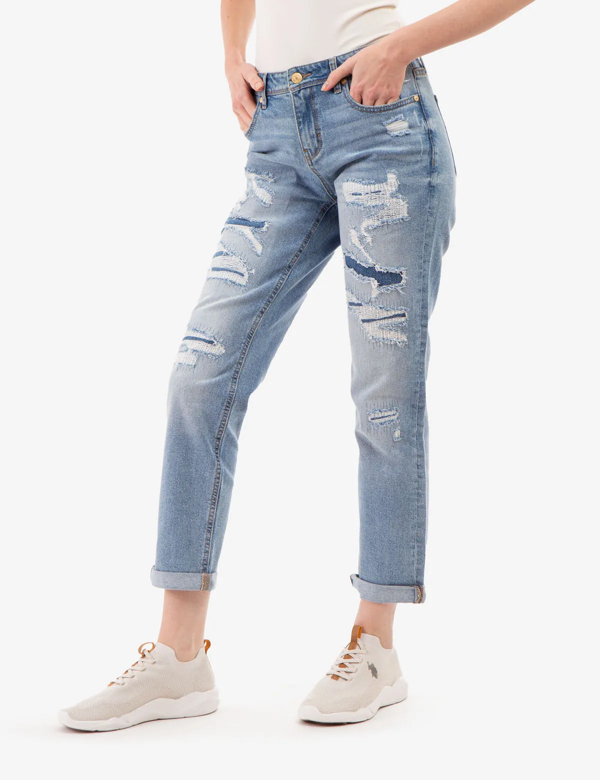 MID RISE BOYFRIEND JEANS