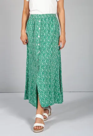 Mini Bloom Faux Button Down Skirt in Spring Green-1