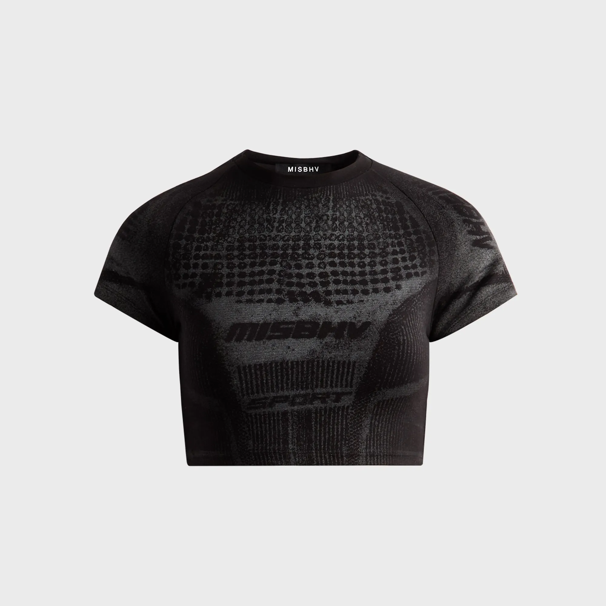 MISBHV Activewear Printed Jersey Crop Tee - Black