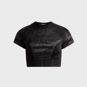 MISBHV Activewear Printed Jersey Crop Tee - Black