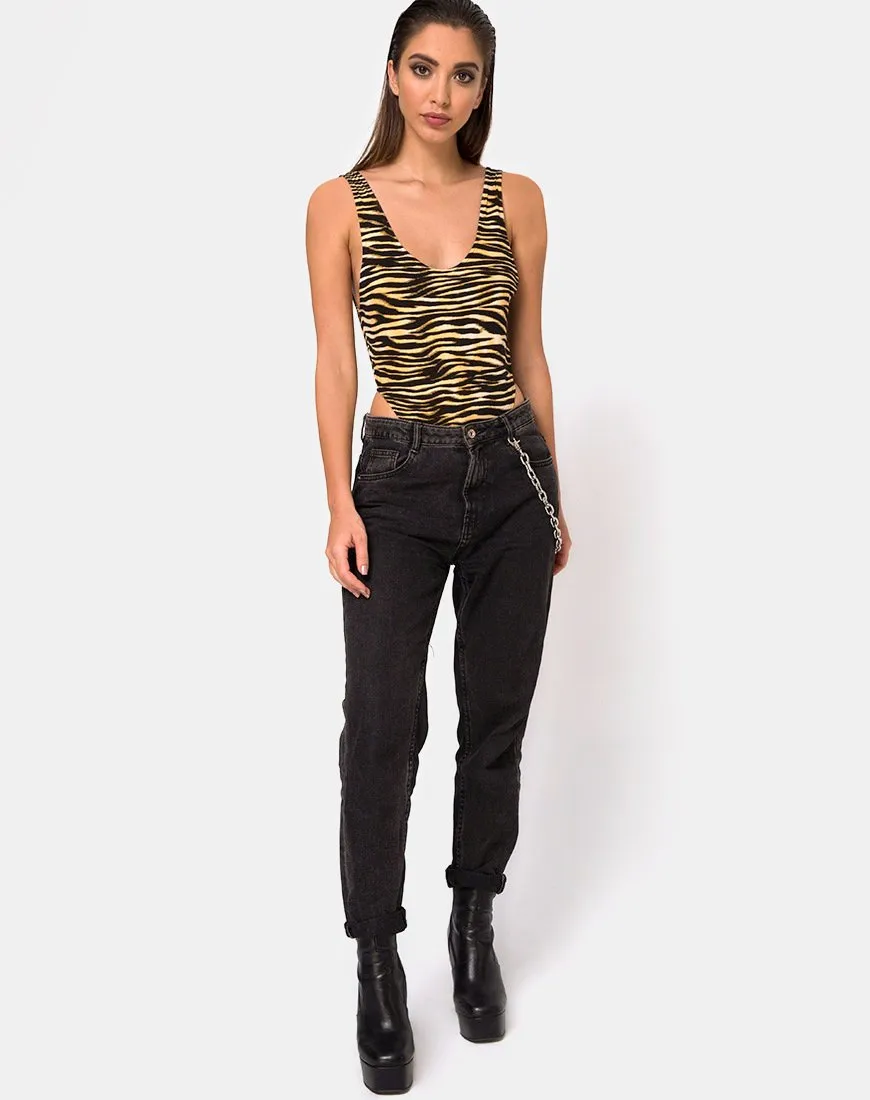 Molemo Plunge Bodice in Zip's Zebra Brown
