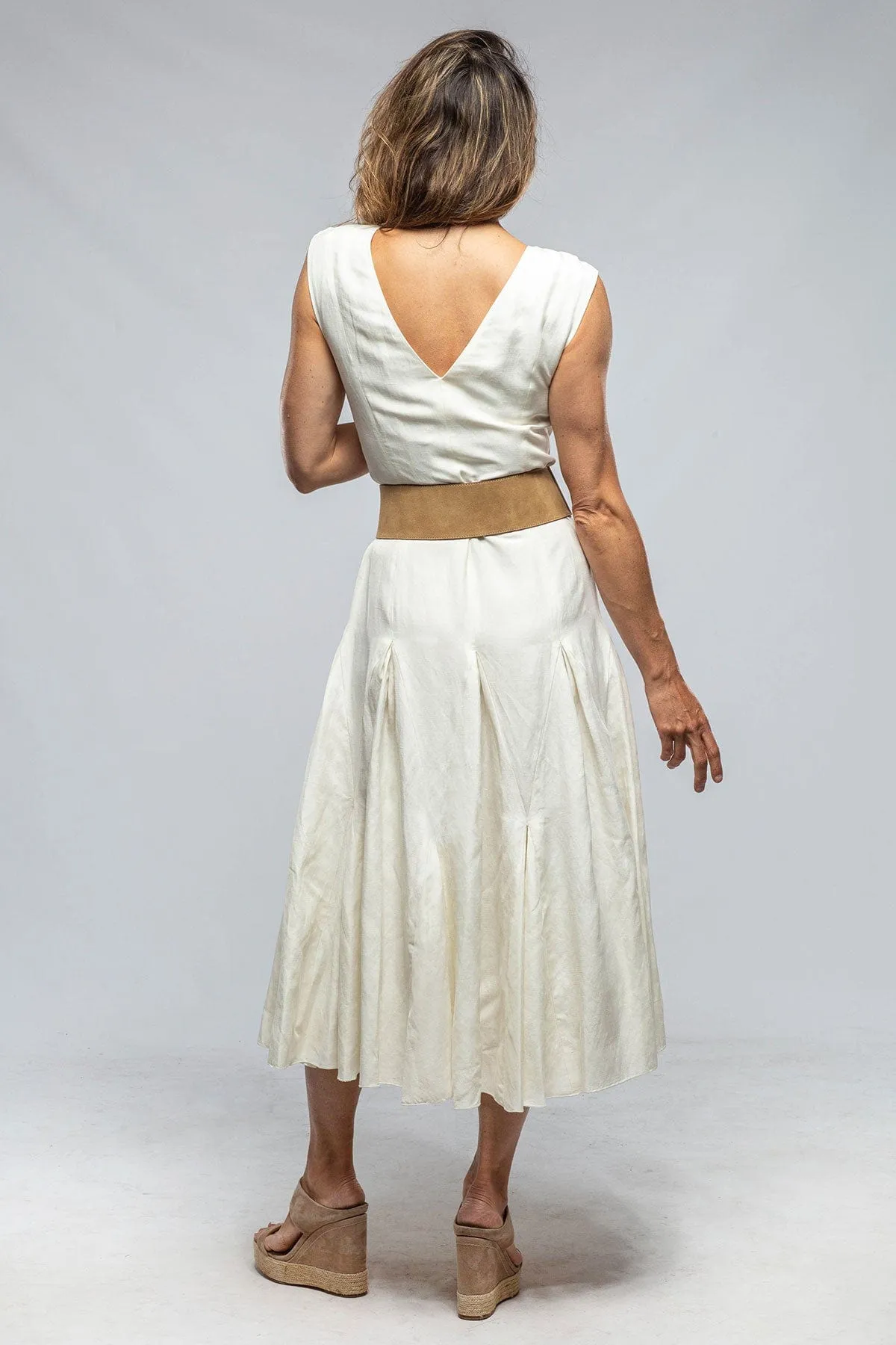 Molina Silk Linen Dress In Ivory
