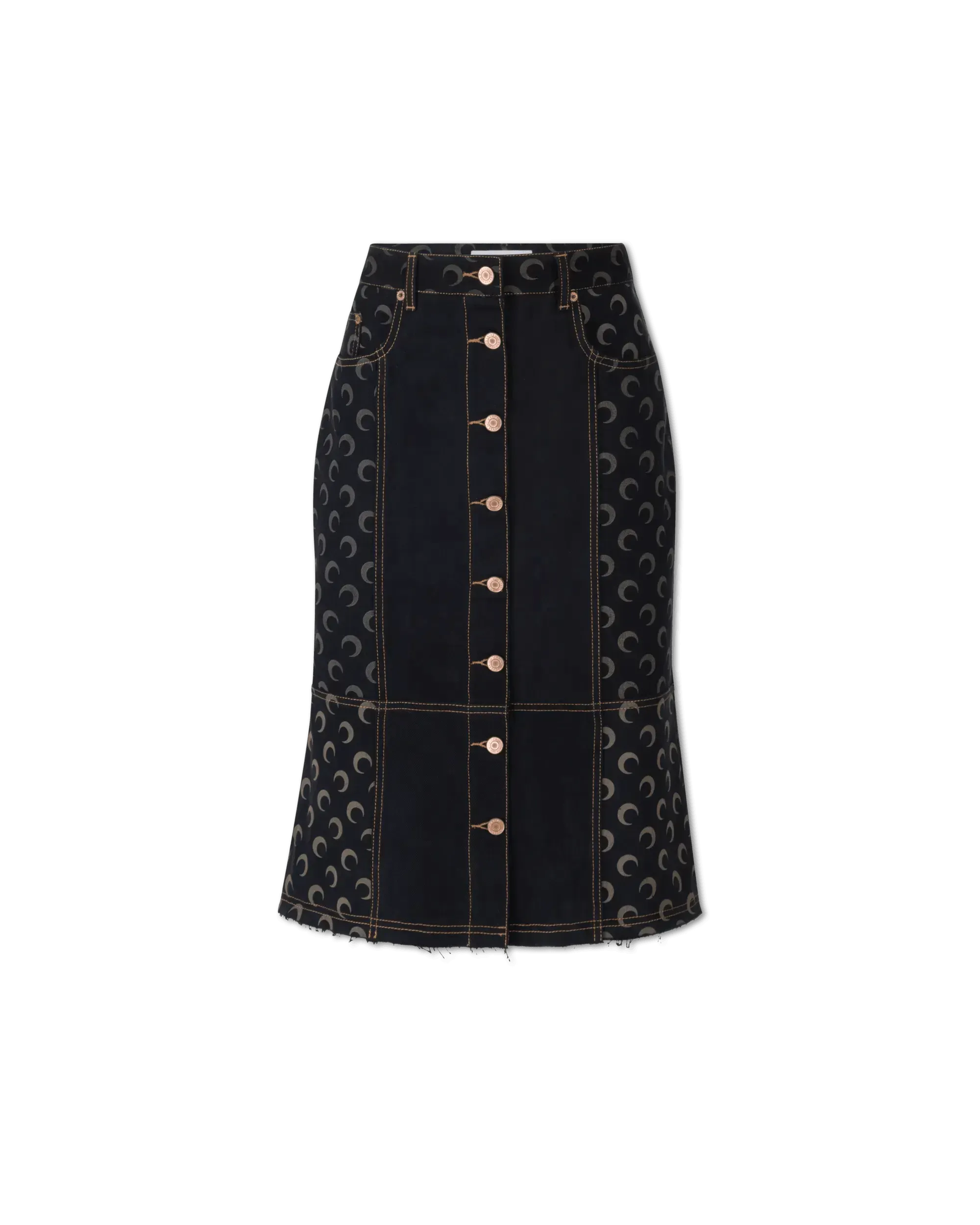 Moon Denim Button-Down Midi Skirt