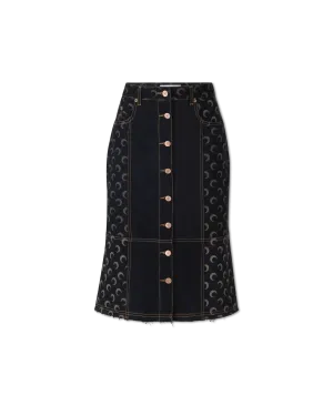 Moon Denim Button-Down Midi Skirt
