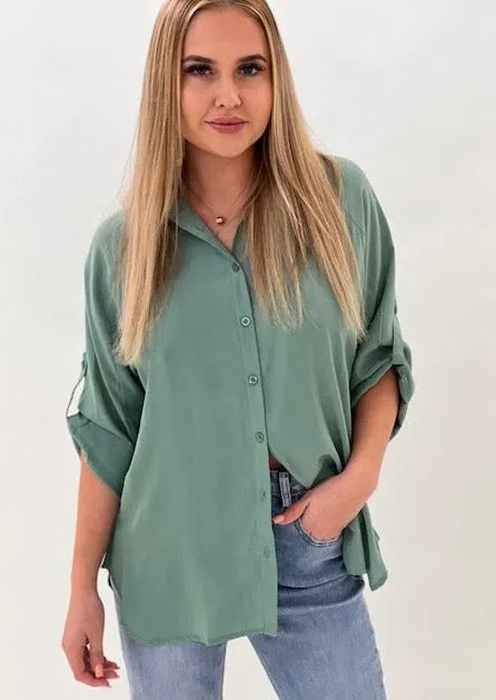 MOST Celeste Slouch Shirt Fern Green