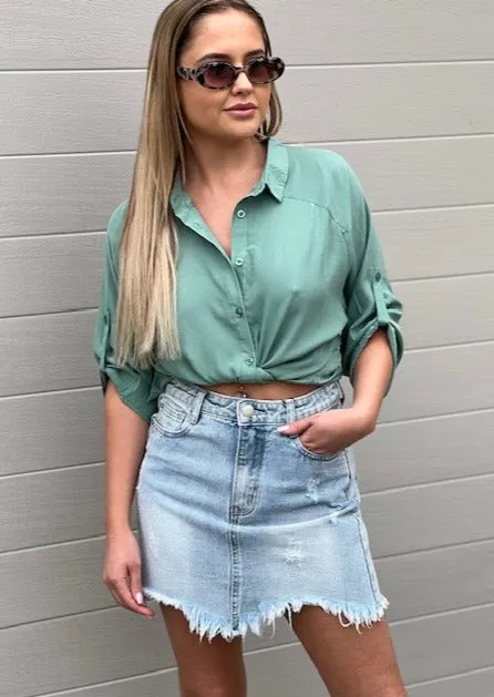 MOST Celeste Slouch Shirt Fern Green