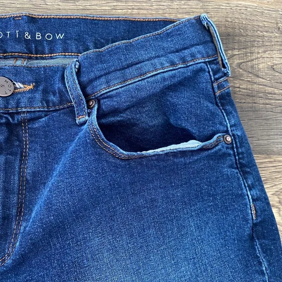 Mott &amp; Bow Jeans Women 28 Dark Wash Boyfriend Classic Minimalist Capsule