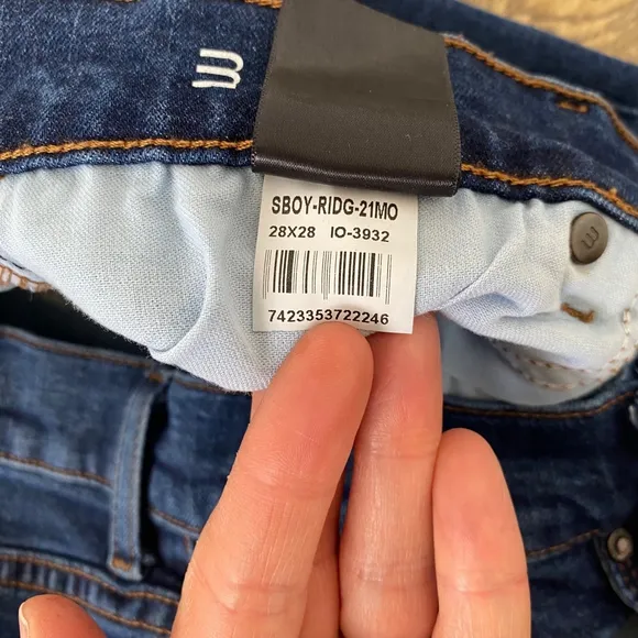 Mott &amp; Bow Jeans Women 28 Dark Wash Boyfriend Classic Minimalist Capsule