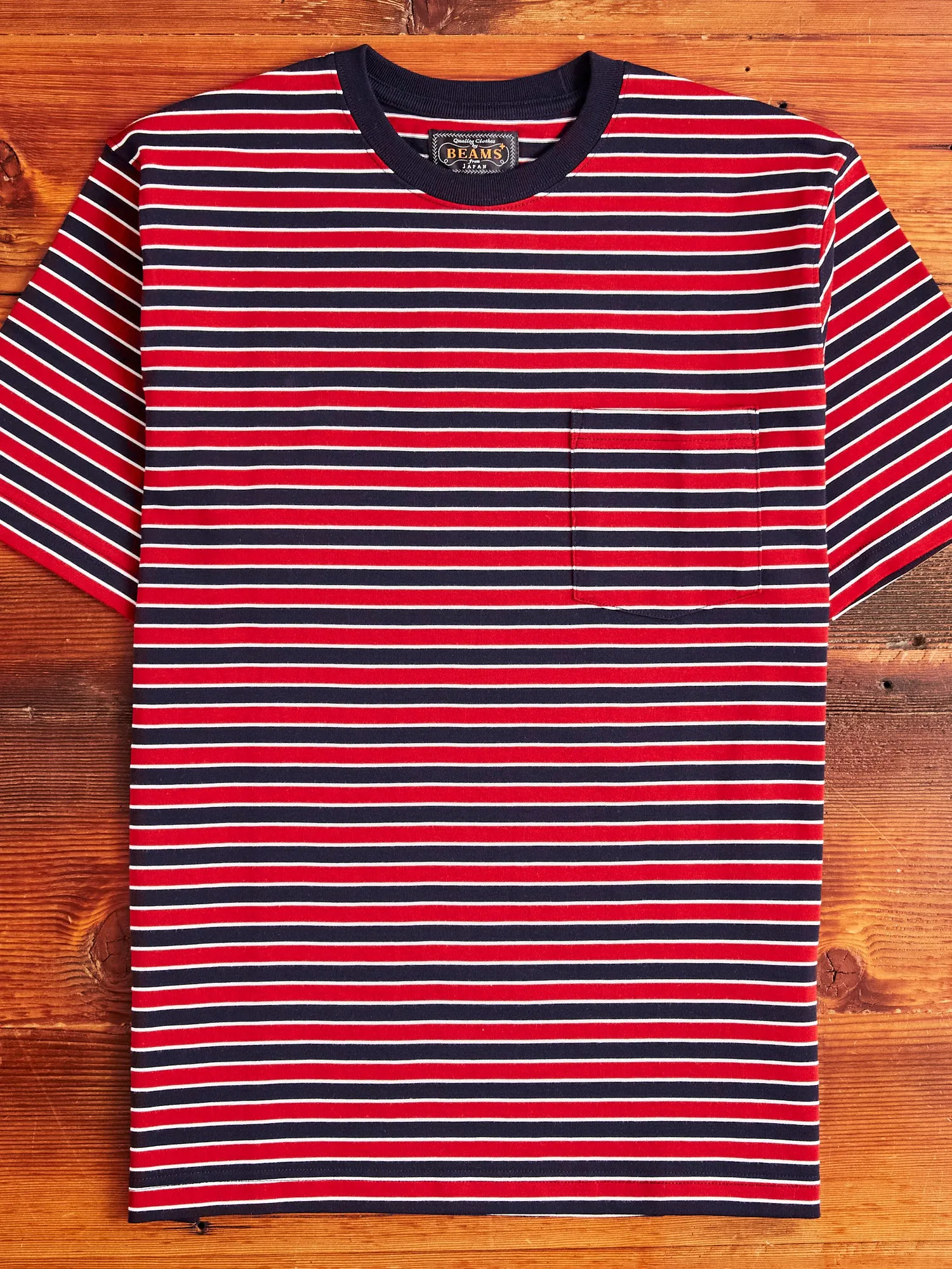 Multistripe Pocket T-Shirt in Navy