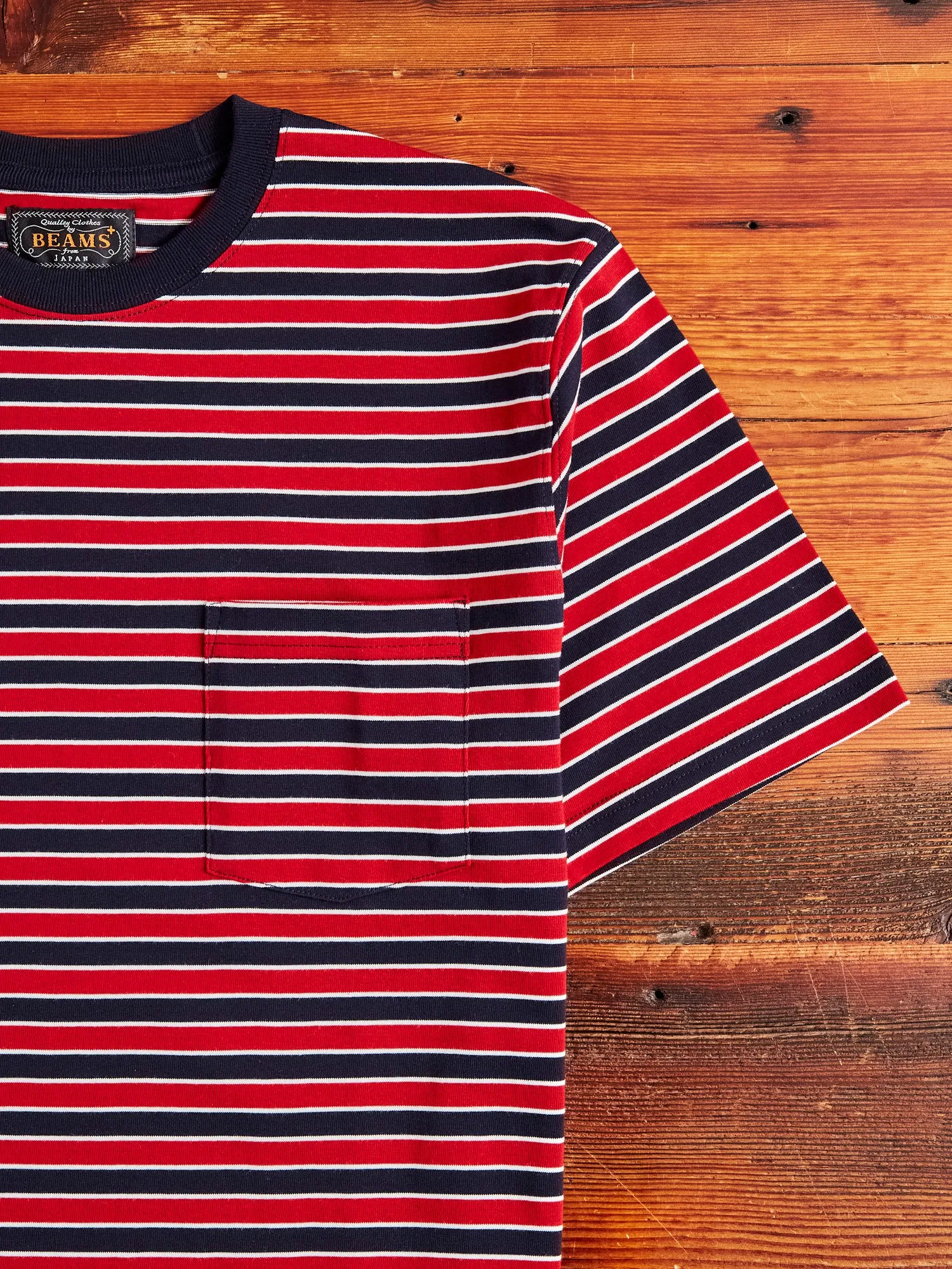 Multistripe Pocket T-Shirt in Navy