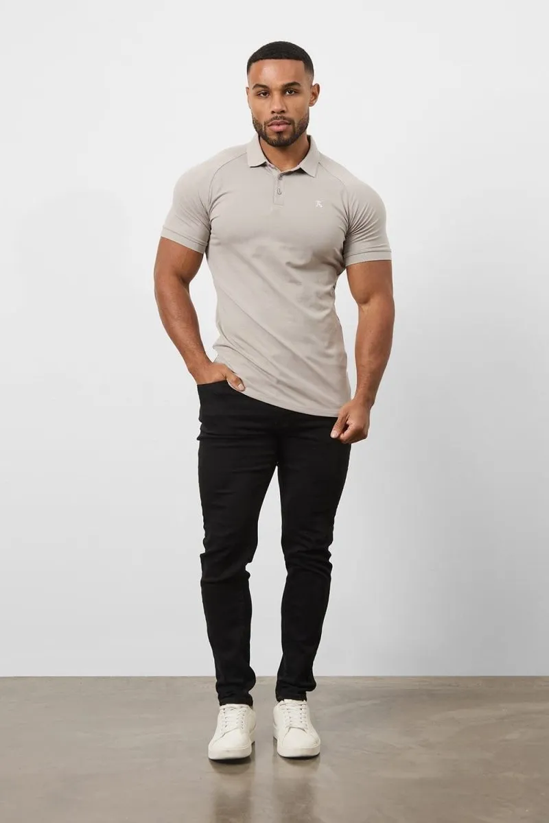 Muscle Fit Polo Shirt in Concrete Grey