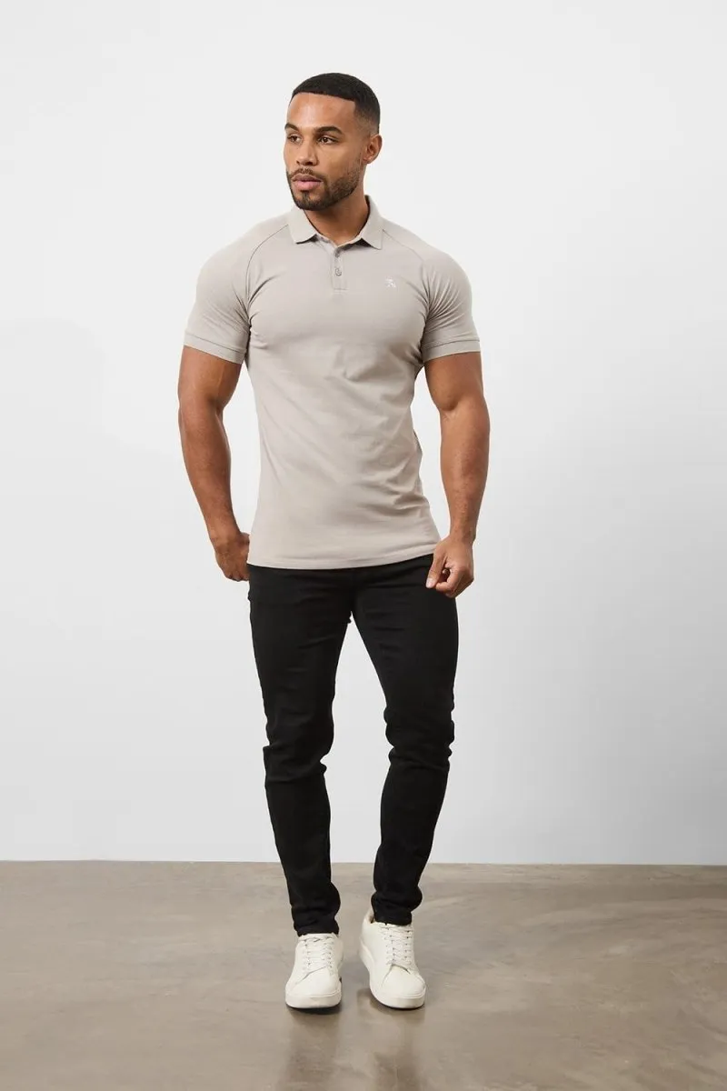 Muscle Fit Polo Shirt in Concrete Grey