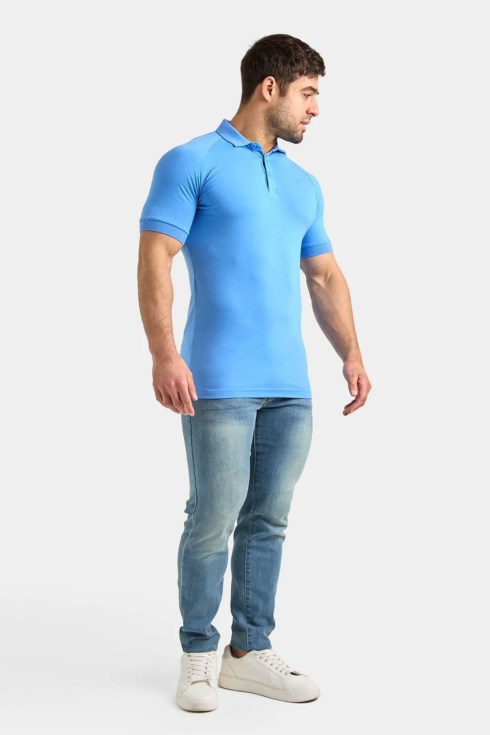 Muscle Fit Polo Shirt in Cornflower