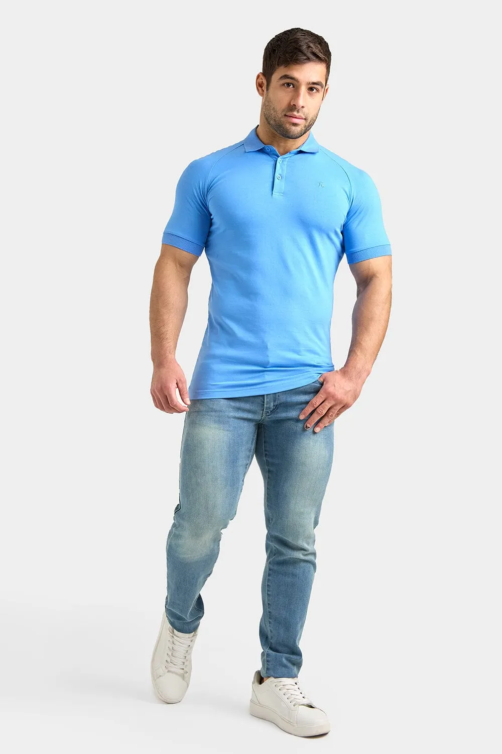 Muscle Fit Polo Shirt in Cornflower