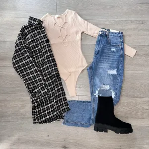 Myra ripped detail mom jeans