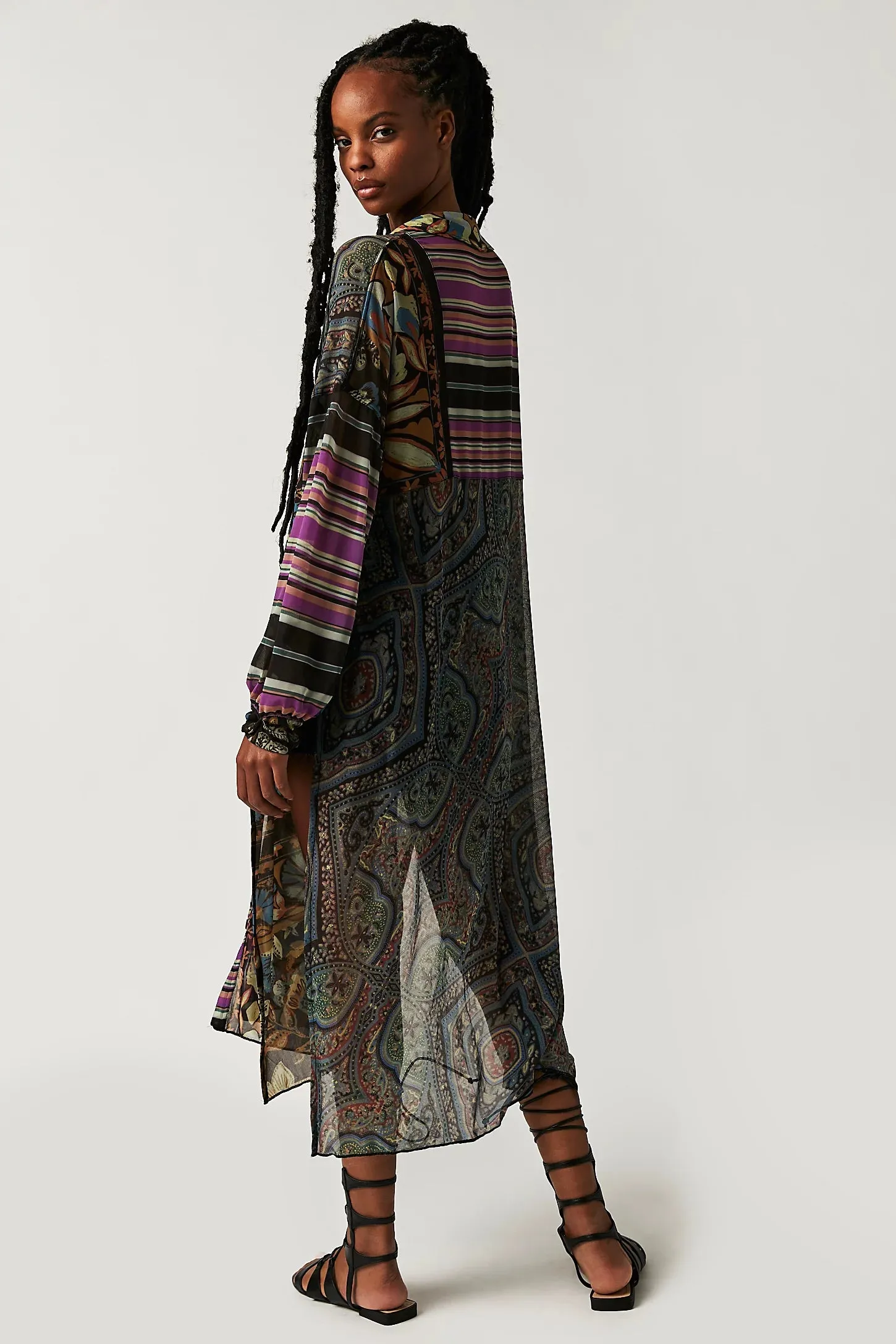 Naomi Maxi Shirt - Black Combo