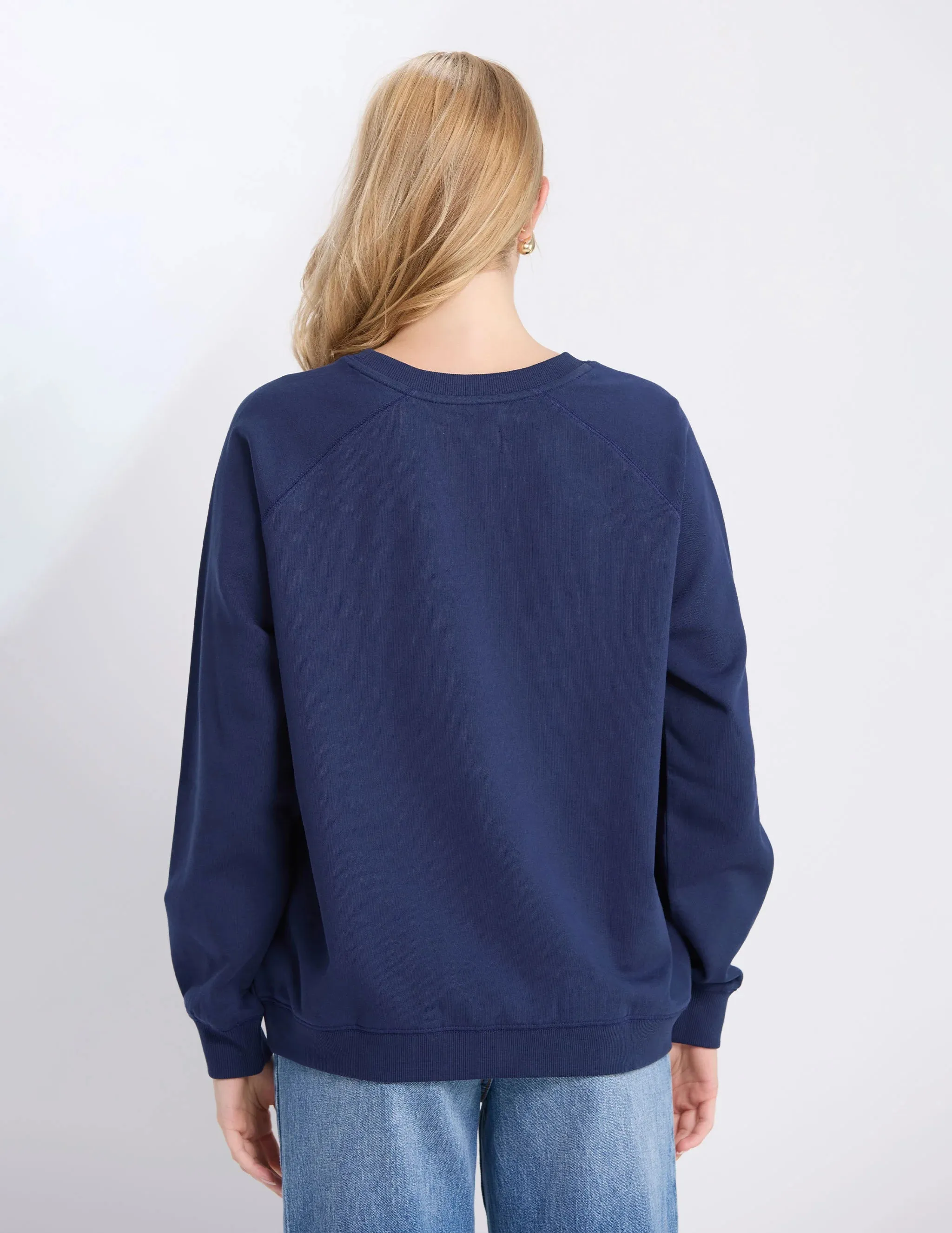 NAVY STAR CROSSED SWEATER