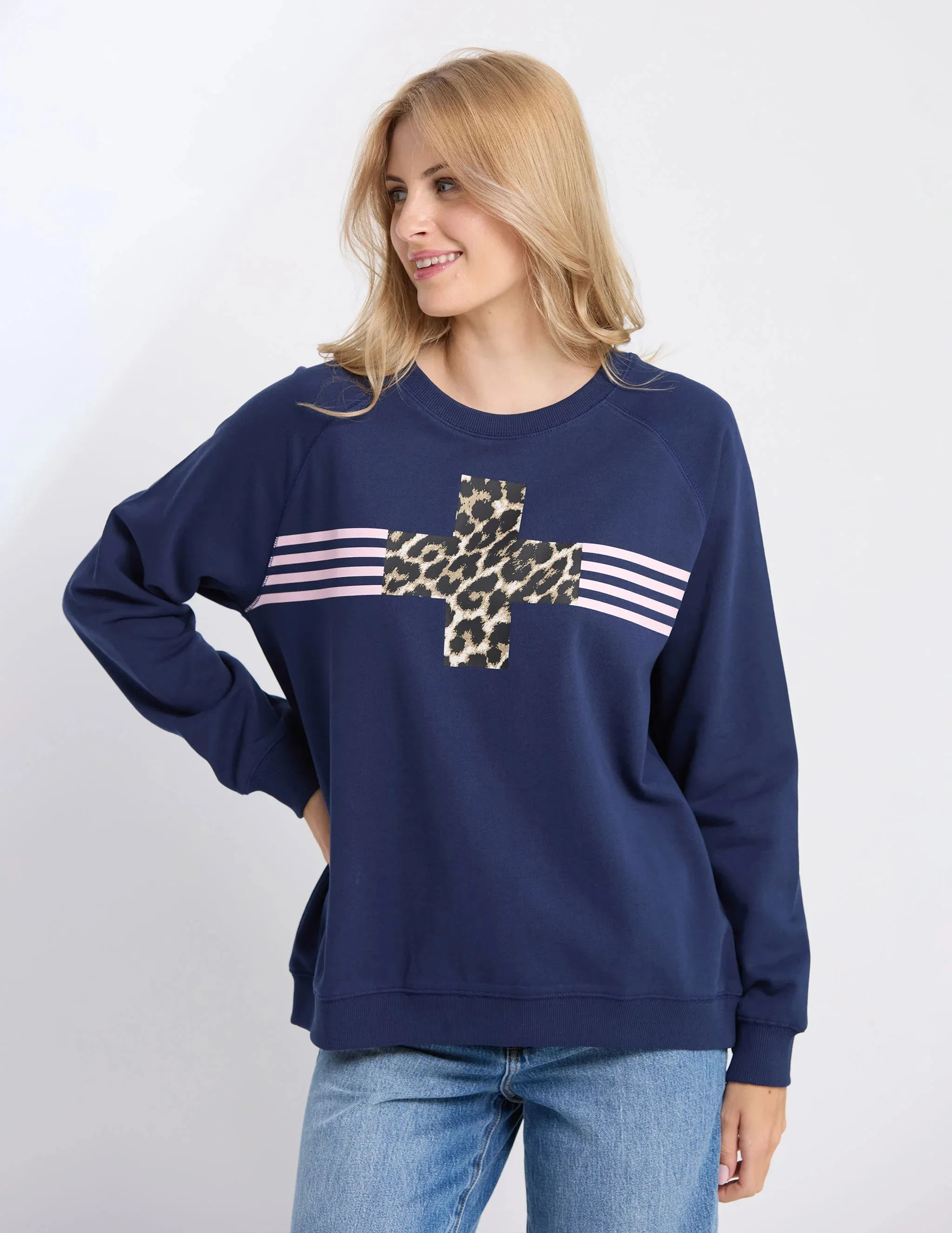 NAVY STAR CROSSED SWEATER