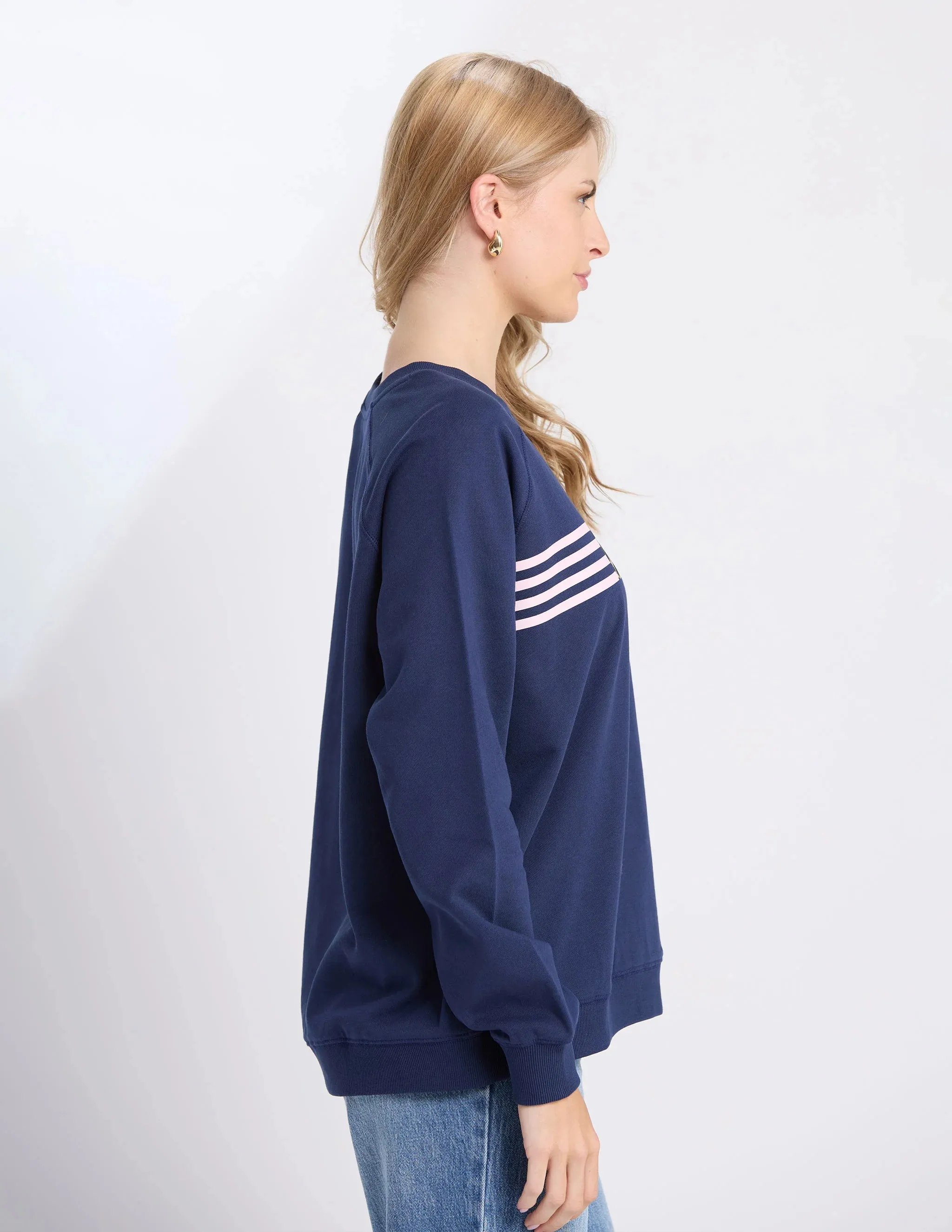NAVY STAR CROSSED SWEATER