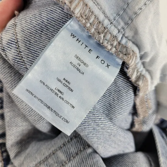 New White Fox Rock Your Body High Waist Straight Tapered Mom Jeans Mid Blue