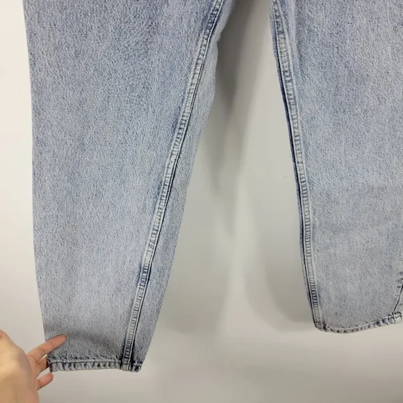 New White Fox Rock Your Body High Waist Straight Tapered Mom Jeans Mid Blue