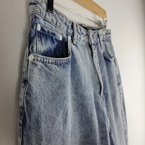 New White Fox Rock Your Body High Waist Straight Tapered Mom Jeans Mid Blue