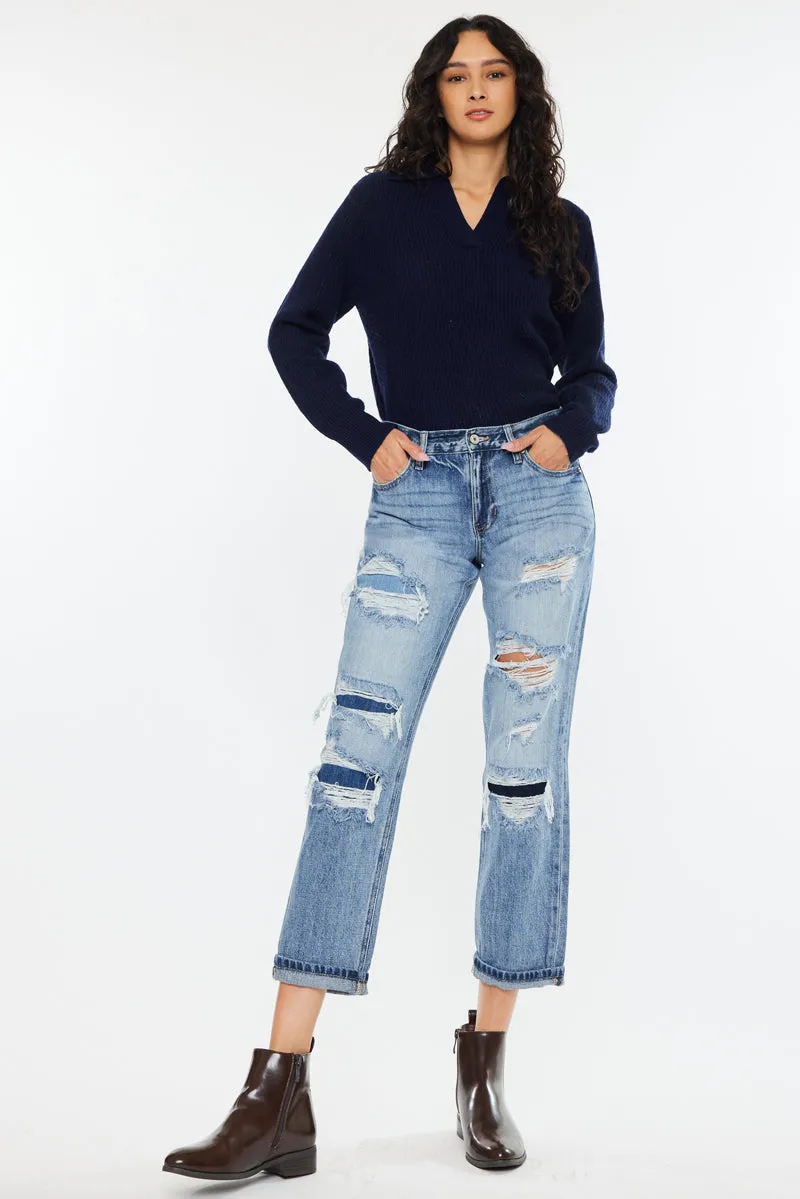 Nicola High Rise Boyfriend Jeans