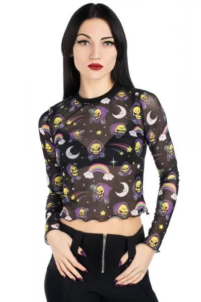 Not Cute Mesh Top - Black -