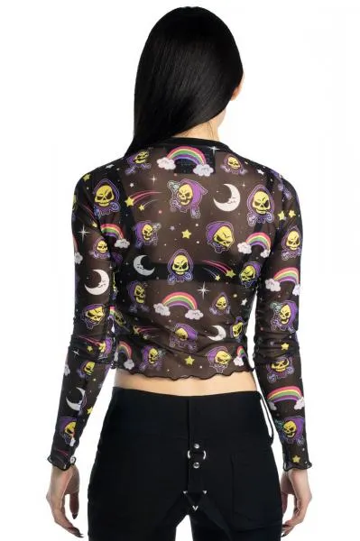 Not Cute Mesh Top - Black -